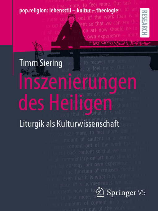 Title details for Inszenierungen des Heiligen by Timm Siering - Available